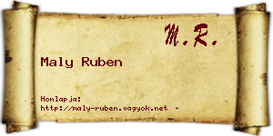 Maly Ruben névjegykártya